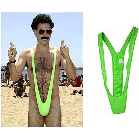 Mankini pour homme - Bikini borat maillot de bain - Vert - Nylon (80%) - élasthane (20%)