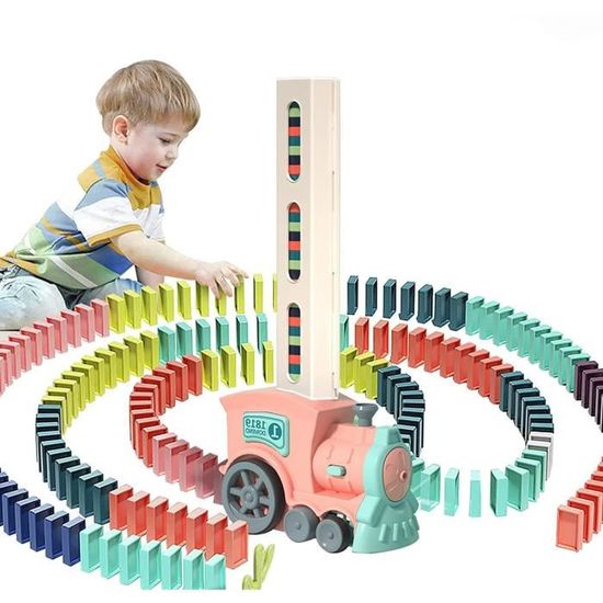 FORMIZON Train Domino Électrique – 120 Dominos + 11 Accessoires – Parcours De Réaction – Dès 3 Ans