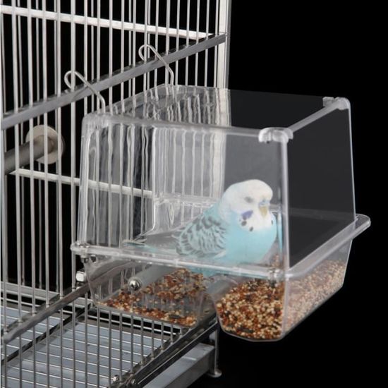 Accessoires de cage Mangeoire à oiseaux transparente, avec kit d'accessoires à vis, conteneur d'alimentation automatique pour