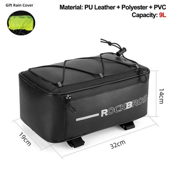 Sacoche Moto Vintage Cuir PU 36x25x31cm - Étanche, Fixations Réglables, Pour Selle Ou Porte-bagages