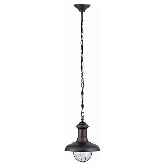 Faro Barcelona NAUTICA Laterne – 1L, Rostbraun, Metall Mit Blasenglas – Für Terrasse & Garten