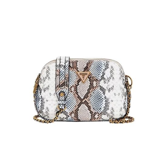 Sac Bandoulière Guess - Petit Modèle En Cuir Peach Et Noir - Bandoulière Ajustable - Occasion En Bon état