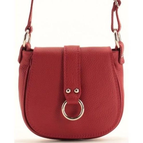 Sac à Bandoulière Femme En Toile - Rouge Et Blanc - Taille Moyenne - Bon état