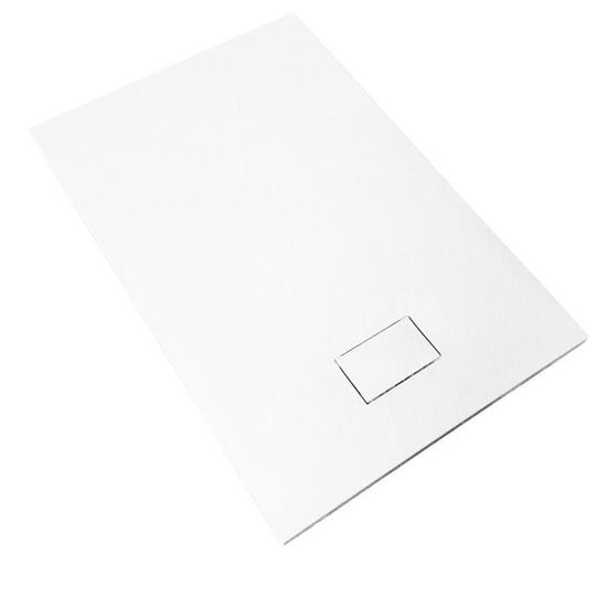 Receveur de douche extra plat PIATTO en SoliCast® 80x180 surface ardoisée, blanc Blanc