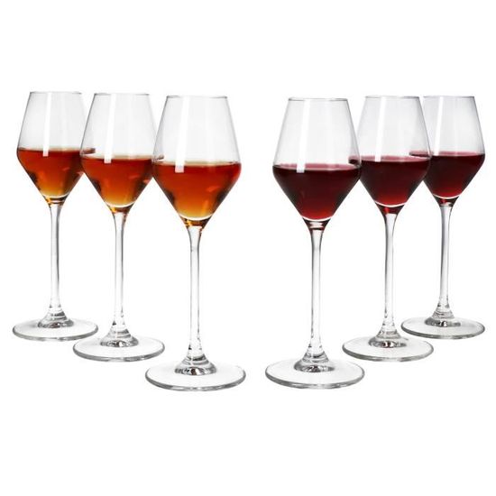 Lot De 6 Verres à Sherry/Porto Dema - Vintage, Bord Fin, Avec Coffret Présentoir