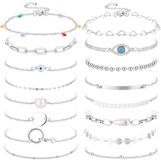 Bracelet Femme Chaîne Cœur/étoile Plaqué Or 14K - Bijou Ajustable, Cadeau Amitié Ou Amour