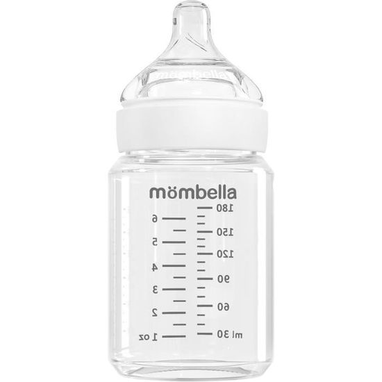 BIBS Biberon En Verre 240ml - Tétine Silicone Rond Anti-Colique - Favorise L'Allaitement Naturel - Set Complet - Couleur Sage - 7