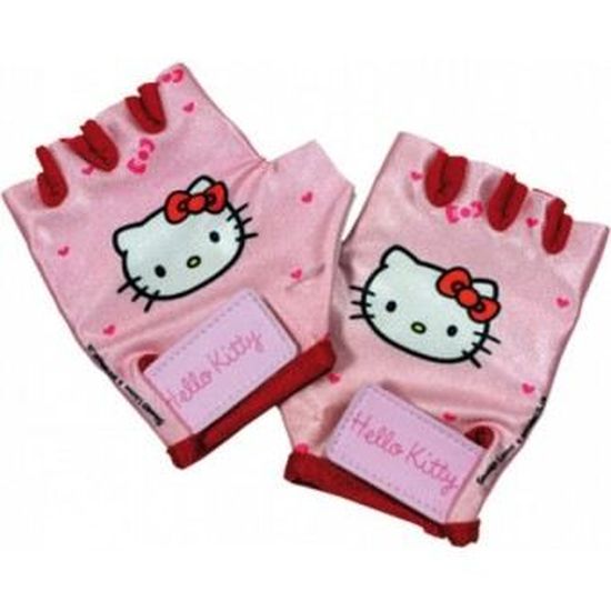 Ensemble Bonnet Et Gants Hello Kitty – Fille – Polaire Rose – NEUF