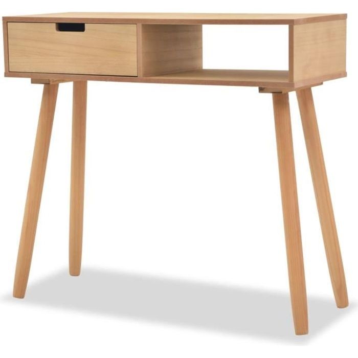 DEX♕Table Console Bois de pin Massif 80 x 30 x 72 cm Marron Meubles Tables Consoles Tables d'appoint - Style d'intérieur scandinave