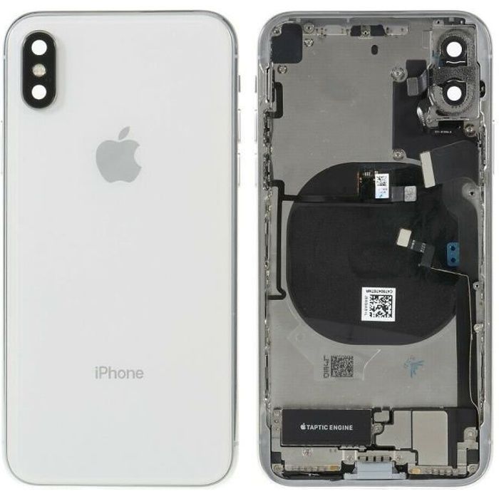 CHASSIS ARRIERE COQUE PRE-MONTE COMPLET IPHONE X ARGENT