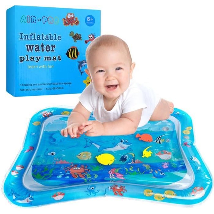 2windeal® Tapis d'eau Gonflable Centre de Jeu Mat bébé éducatif enfant requin avec boîte 66*50cm