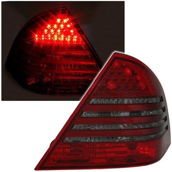 2 FEUX ARRIERE LED MERCEDES CLASSE C W203 PHASE 1 DE 05/2000 A 03/2004 ROUGE ET NOIR