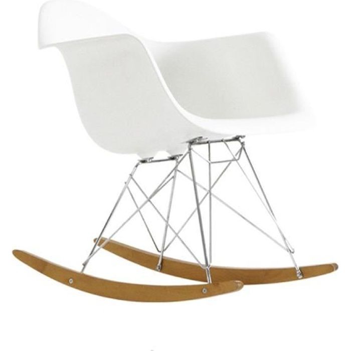 Fauteuil à bascule style RAR blanc