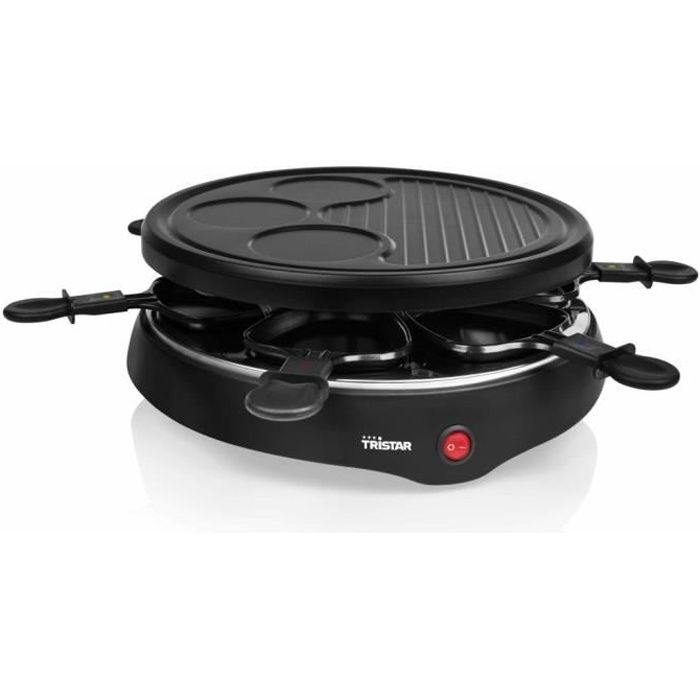 Luxueux Magnifique-Grill à raclette - Appareil à raclette - pour 6 personnes 800 W 29 cm Noir #7611