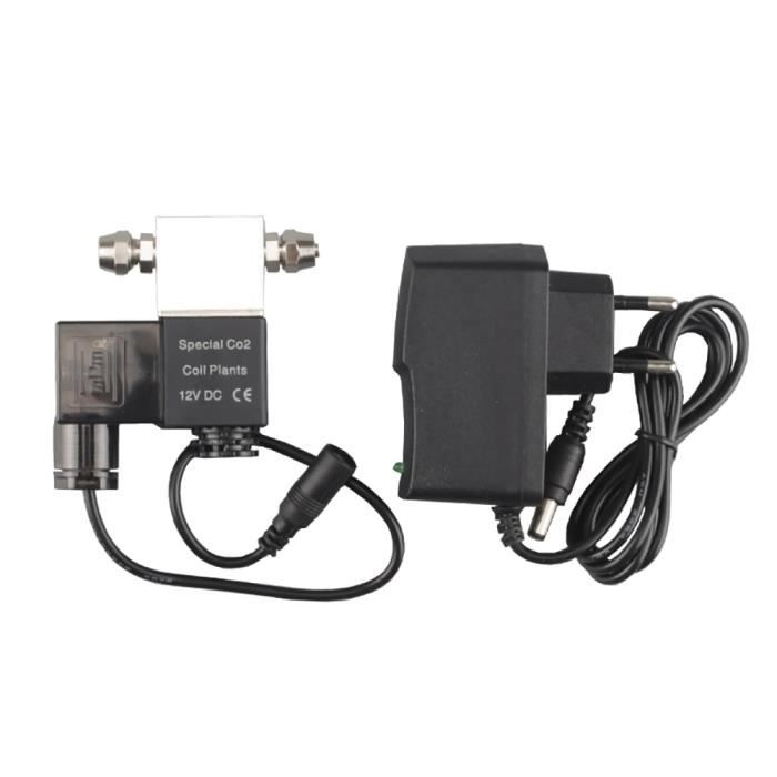 Aquarium,Électrovanne CO2 DC 12V sortie Aquarium CO2 régulateur système électrique basse température - Type double head EU plug