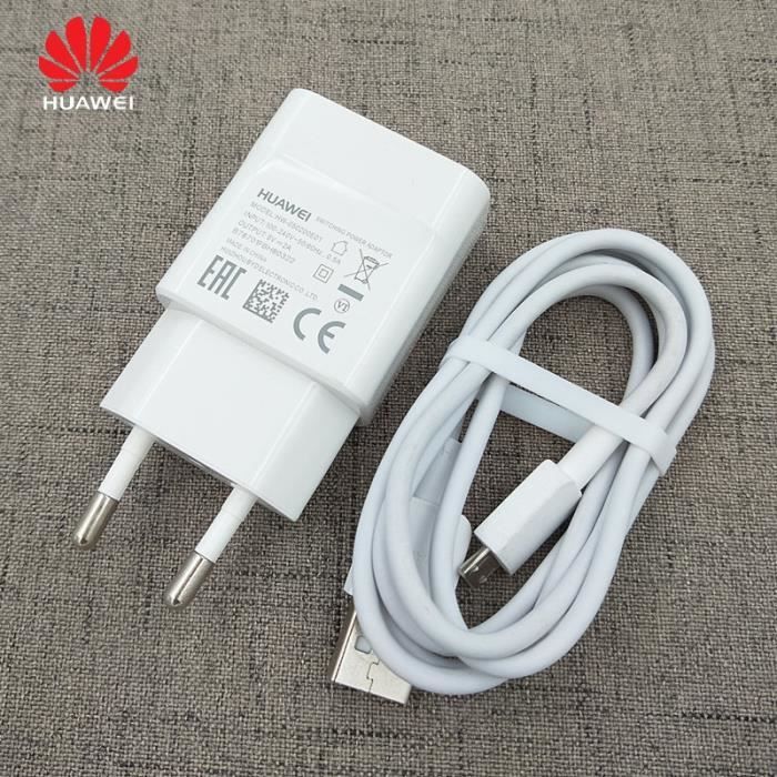 Chargeurs,Chargeur USB d'origine Huawei 5V 2A prise ue 100cm câble Micro usb adaptateur de charge pour P6 - Type WHITE-EU add Cable