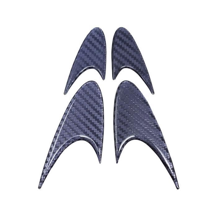 Stickers Autocollants 3D Ornaments Racing Wing, Effet Fibre de Carbone, Droit et Gauche, 14 x 5.3 cm