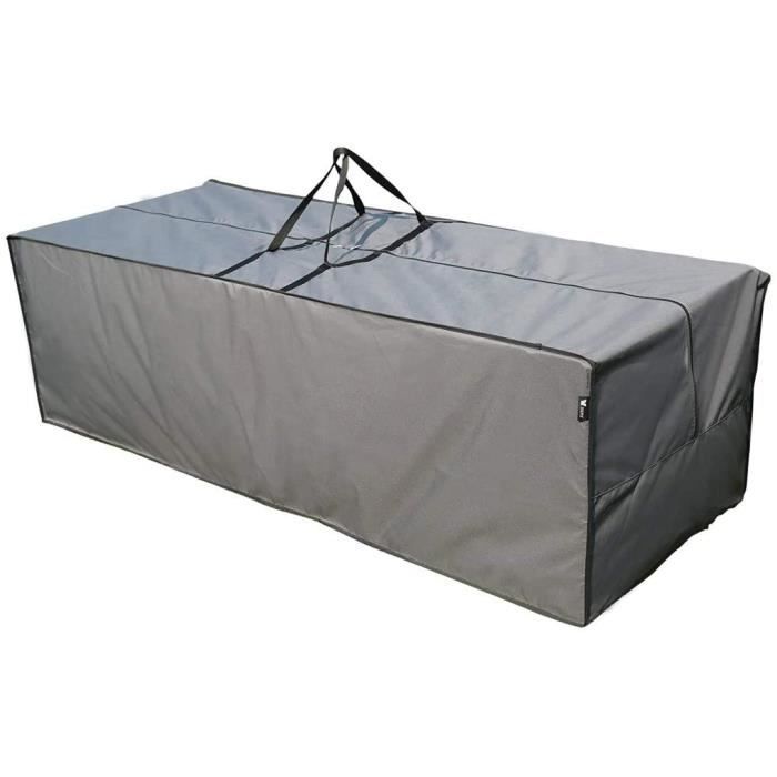 Mobilier de jardin SORARA Sac de Rangement Hydrofuge pour Coussins Salon de Jardin Gris 200 x 75 x 60 cm297
