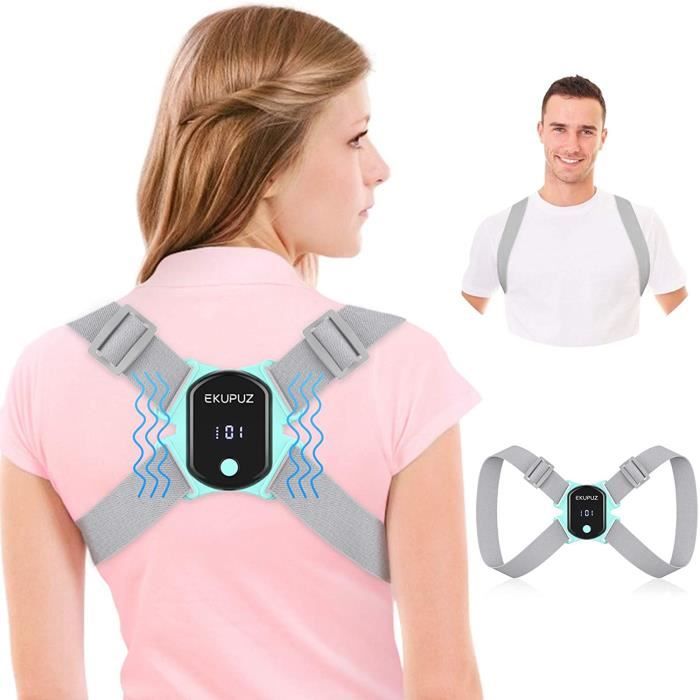 CEINTURE DE SOUTIEN EKUPUZ Correcteur de Posture Dos pour Homme & Femme & Enfant, Ceinture Dorsale LED Intelligente Vibration Ra1