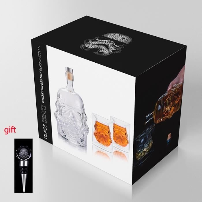Carafes vin,Ensemble verre à vin casque Storm Trooper carafe à whisky tasse en verre à whisky verres à - Type 2cup1bottle1stopper