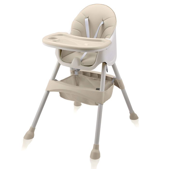 Baby Vivo Chaise haute Bébé 2 en 1 réglable pour Enfant avec Tablette Amovible de 6 Mois à 3 Ans - Oscar en Beige