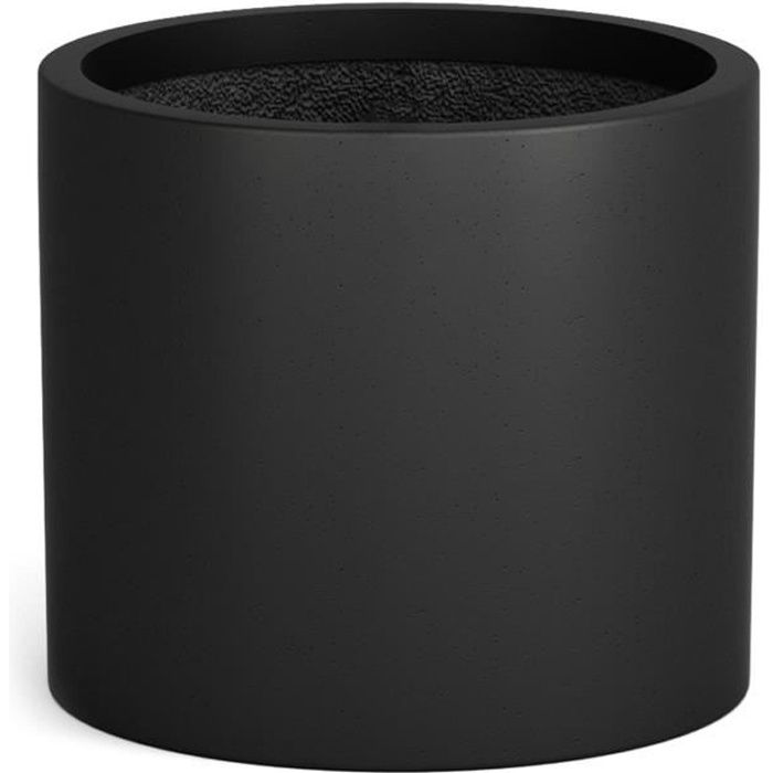 Jardinière - Blumfeldt Gendt - En fibre de pierre - Pour intérieur-extérieur - Résistant aux UV - 38 x 34 cm (ØxH) - Noir