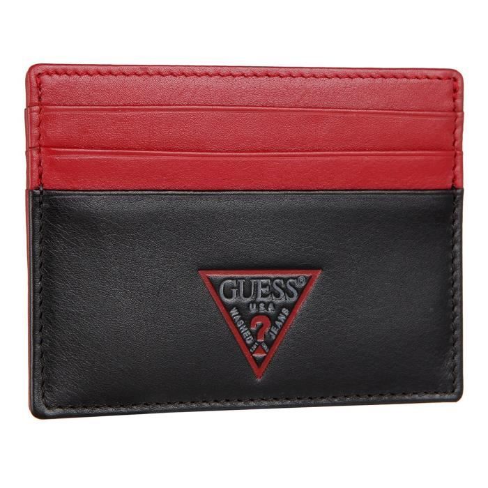 GUESS Porte carte Homme Noir/Rouge