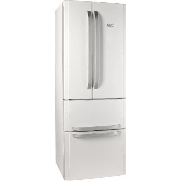 HOTPOINT E4DWC1 - Réfrigérateur multi-portes - 399L (292+107) - Froid ventilé - A+ - L 70cm x H 195.5cm - Blanc
