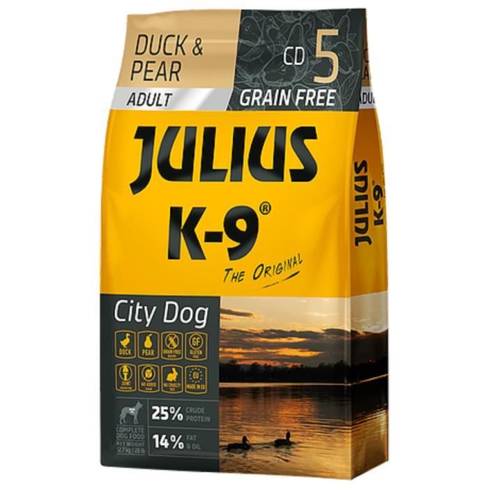 Julius-K9 Duck & Pear - Croquettes sans céréales - Pour chien adulte - 10kg