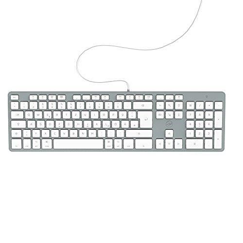 Mobility Lab - ML311142 - Mobility Lab Clavier allemand QWERTZ filaire pour Mac - blanc et argenté