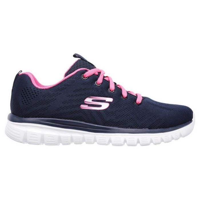 Chaussures multisport SKECHERS - GRACEFUL-GET CONNECTED NAVY MESH / PINK TRIM
