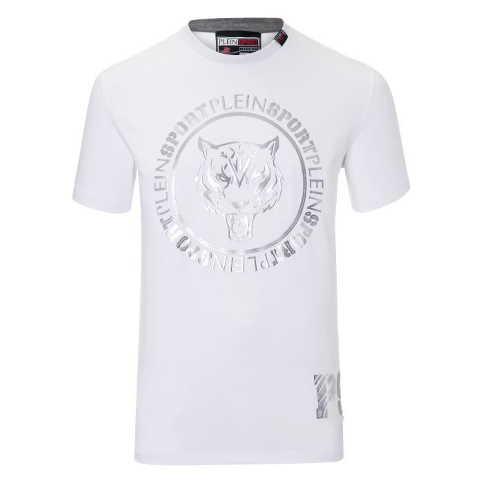 PLEIN SPORT Tshirt - White - For Men - édition -Ivan- - Référence : MTK1843SJY001N0170