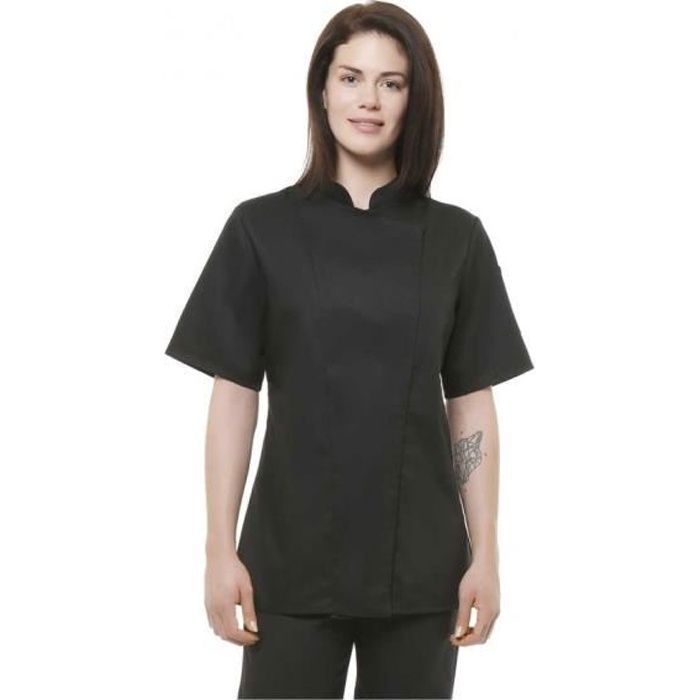 Veste de cuisine femme CLAFOUTIS MC Noire