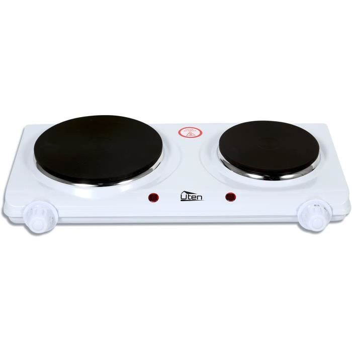 Plaque électrique Double Disque Haeger - 2 Feux 165 Mm Et 130 Mm, 2250 W, 5 Niveaux De Chaleur, Sécurité Fusible Thermique - 9