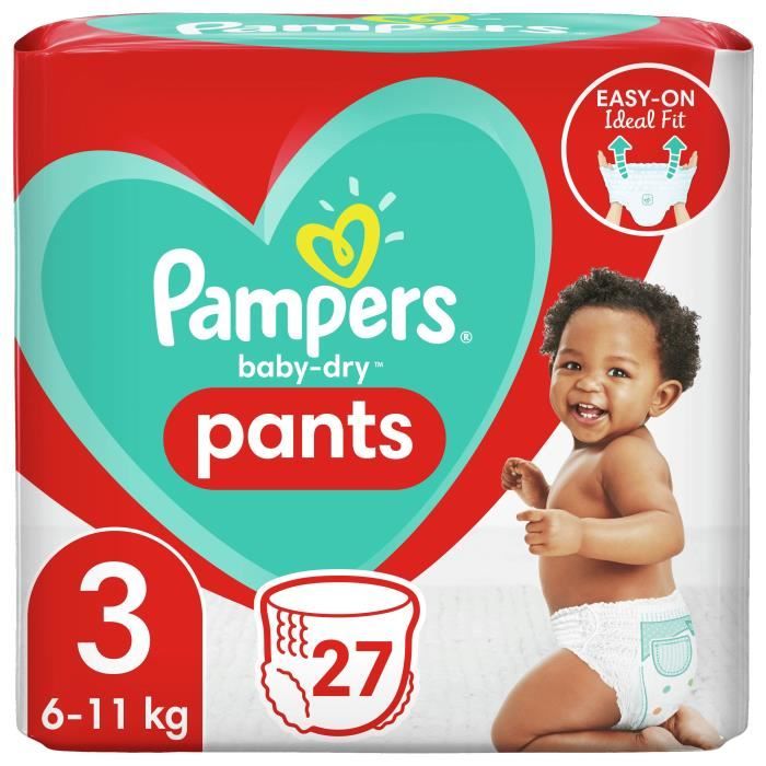 Pampers Baby-Dry Pants Couches-Culottes Taille 3, 27 Culottes