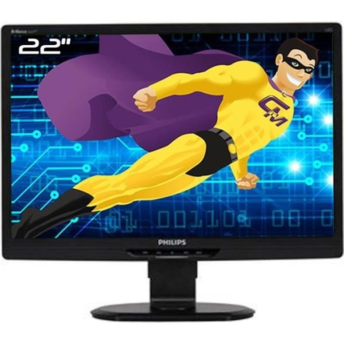 Ecran PC Pro 22- PHILIPS 221S3L LED TFT VGA DVI VESA Widescreen 1920x1080 60Hz