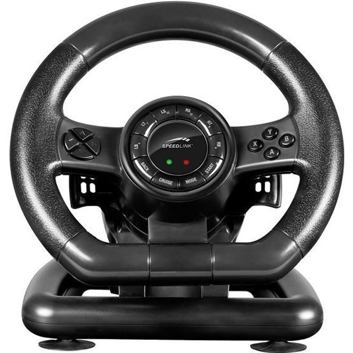 Speedlink Black BOLT Racing Wheel - Volant de Gaming pour PC (Xinput et DirectInput, Vibration, 12 Boutons et 2 Hotkeys) Noi: