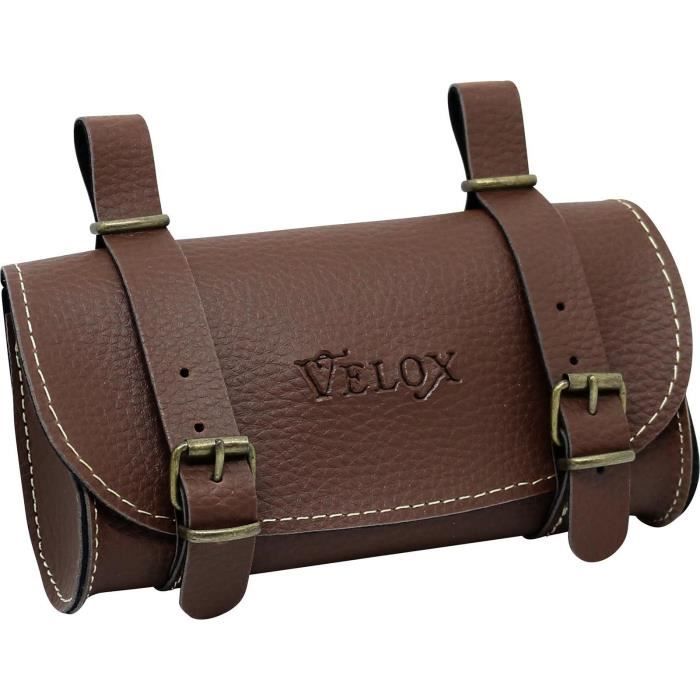 SACOCHE DE SELLE VELOX® VINTAGE SIMILI CUIR GRAINÉ MARRON