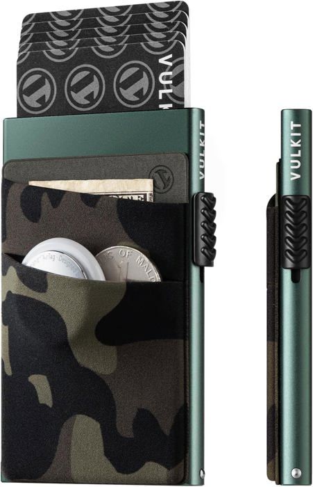 2 Pièces 2 Porte-Cartes En Aluminium Anti-RFID | 6 Slots - Protection Cartes Bancaires (Bleu/Noir) Etui Carte Bancaire