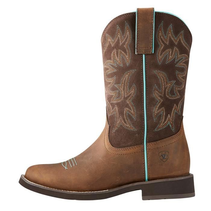 Bottes western en cuir femme Ariat Delilah Round Toe - distressed brown Bottes western en cuir femme Ariat Delilah Round Toe - distressed brown