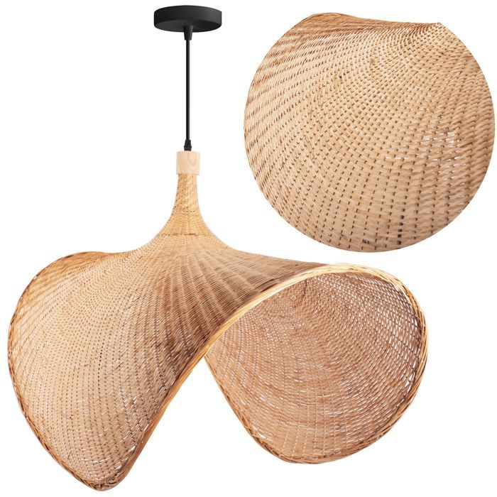 Lampe Suspendue De Plafond Toolight Bambou App1641-1Cp Suspenion Beige 30 X 50 X 30 Cm