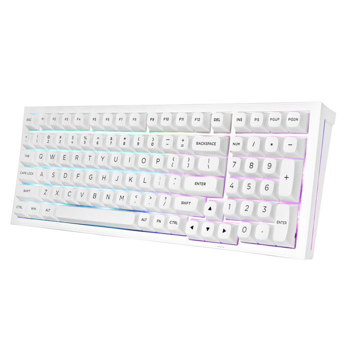 Clavier Mécanique Sans Fil Redragon K723 RGB Interrupteurs Linéaires 99 Touches Compactes Pour PC Gamer  Blanc