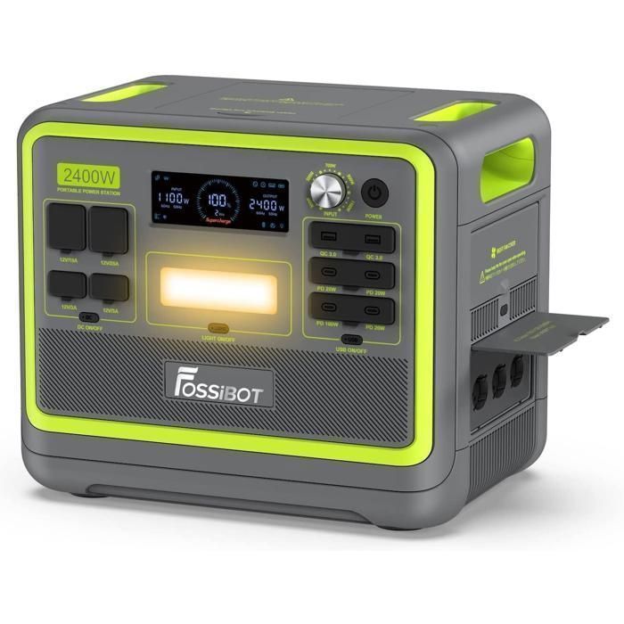 FOSSiBOT F2400 2048Wh 2400W Stationenergie Generateur Électrique Portable LiFePO4 Solaire Centrale ÉlectriqueHome Camping RV