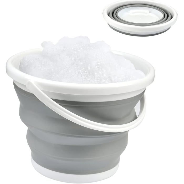 Seau Pliable 5 Litres En Silicone - Sceau Ménage Avec Poignée, Pour Jardin, Plage, Camping, Voiture