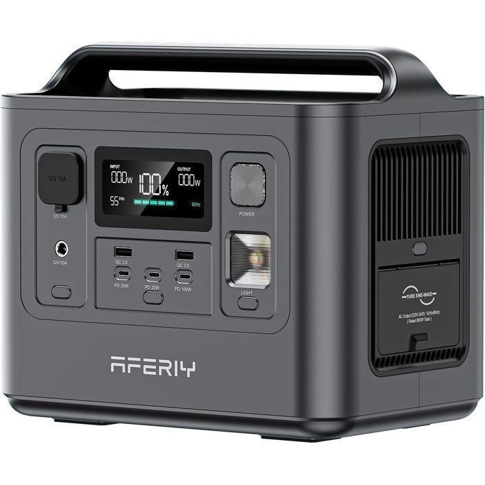 Station électrique portable - AFERIY - P010 - 800W - 512Wh - Charge rapide 1h