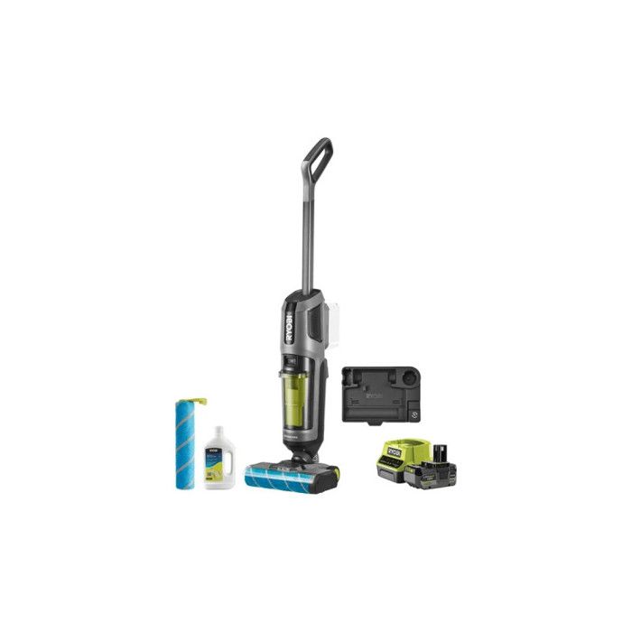 RYOBI Aspirateur laveur balai 3-en-1 Brushless 18V - Batterie 40Ah 35 AW réservoir 650 ml - Ryobi
