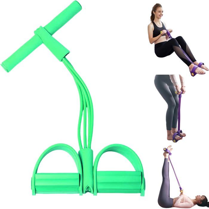 Set De Bandes De Résistance Fitness - 6 Tubes Avec Pédale Et Poignées - Violet - Pour Musculation à Domicile