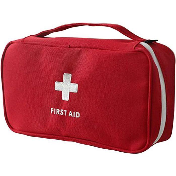 Trousse De Premiers Secours Vide Rouge – 16x11 Cm, Nylon 420D Imperméable, Pour Maison, Voiture, Camping, Voyage, Randonnée