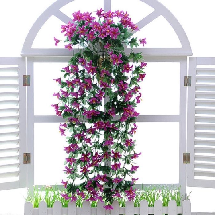 Fleur artificielle - Ulisem - Lily Flower Vine - Violet - 80x30 cm - Facile à entretenir