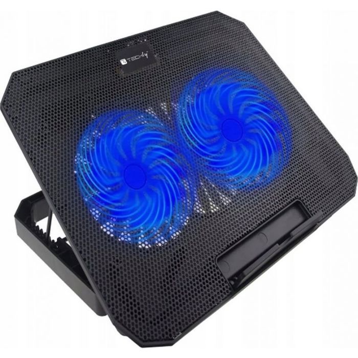 Techly - 368734 - Cooling Pad Cooling Pad Ventilateur pour ordinateur portable jusquà 17 pouces réglable
